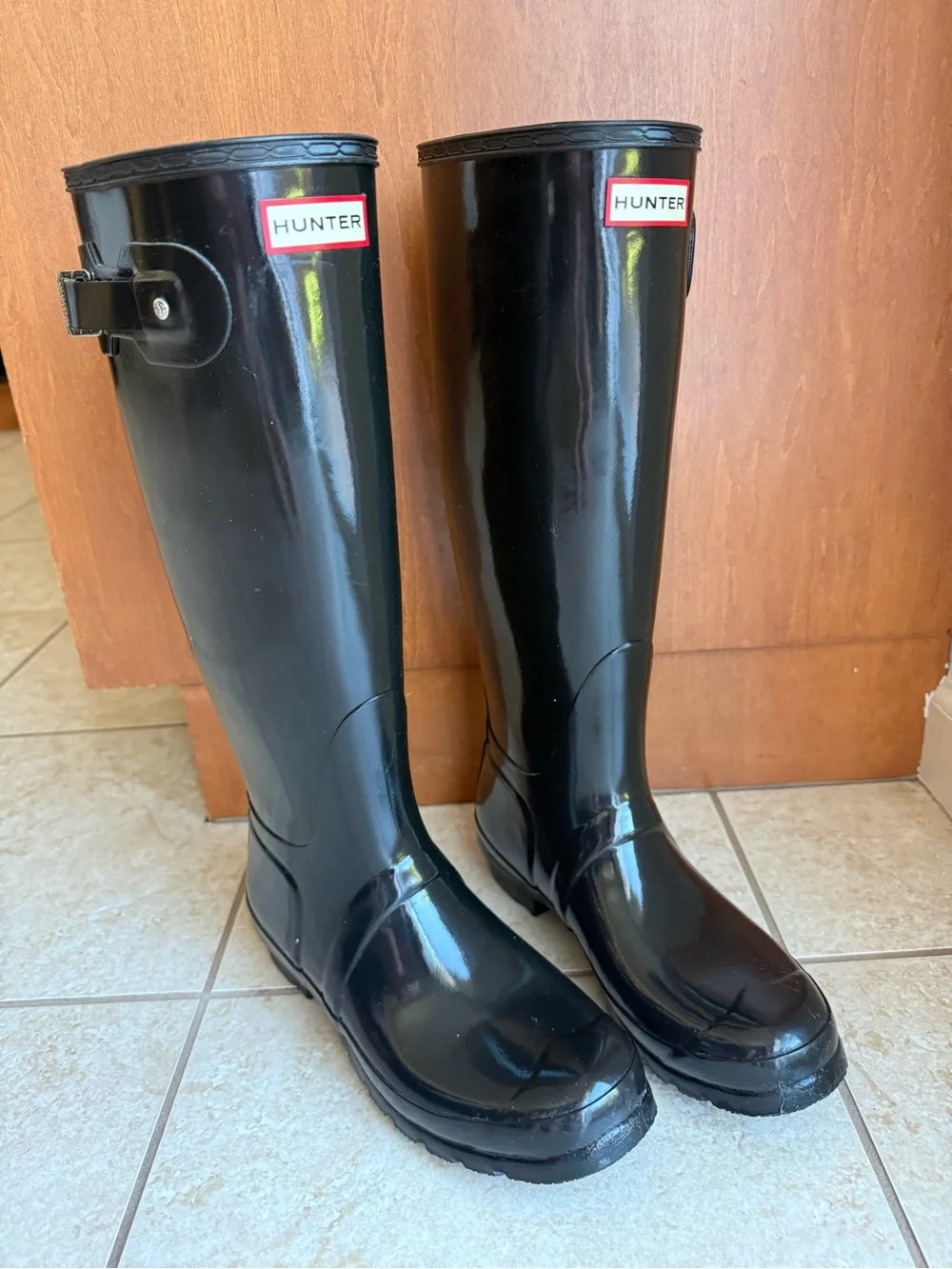 Hunter Black Rain Boot Interior Label